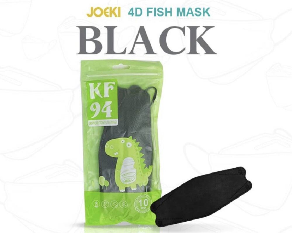 Kids KF94 Face Masks 10 Pack Black